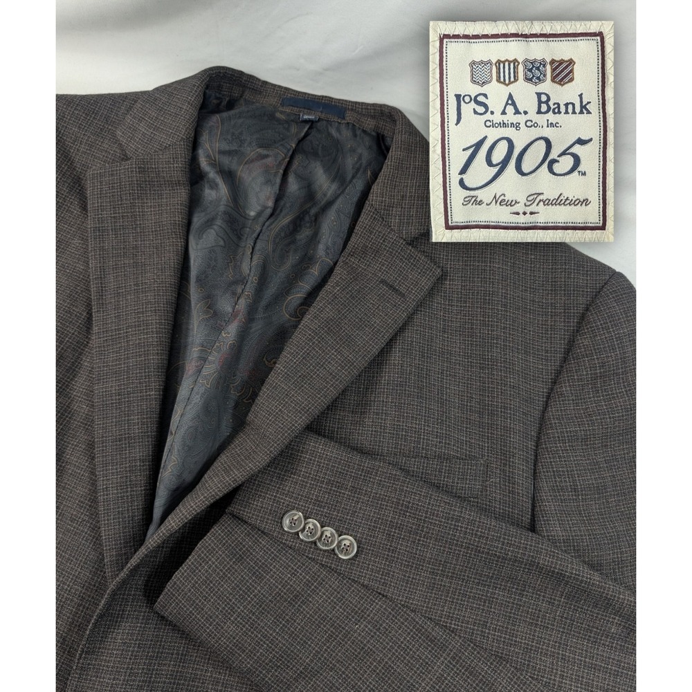 Jos. A. Bank 1905‎ 100% Unstructured Blazer Coat Sports Suit Jacket Gray 46R 48"